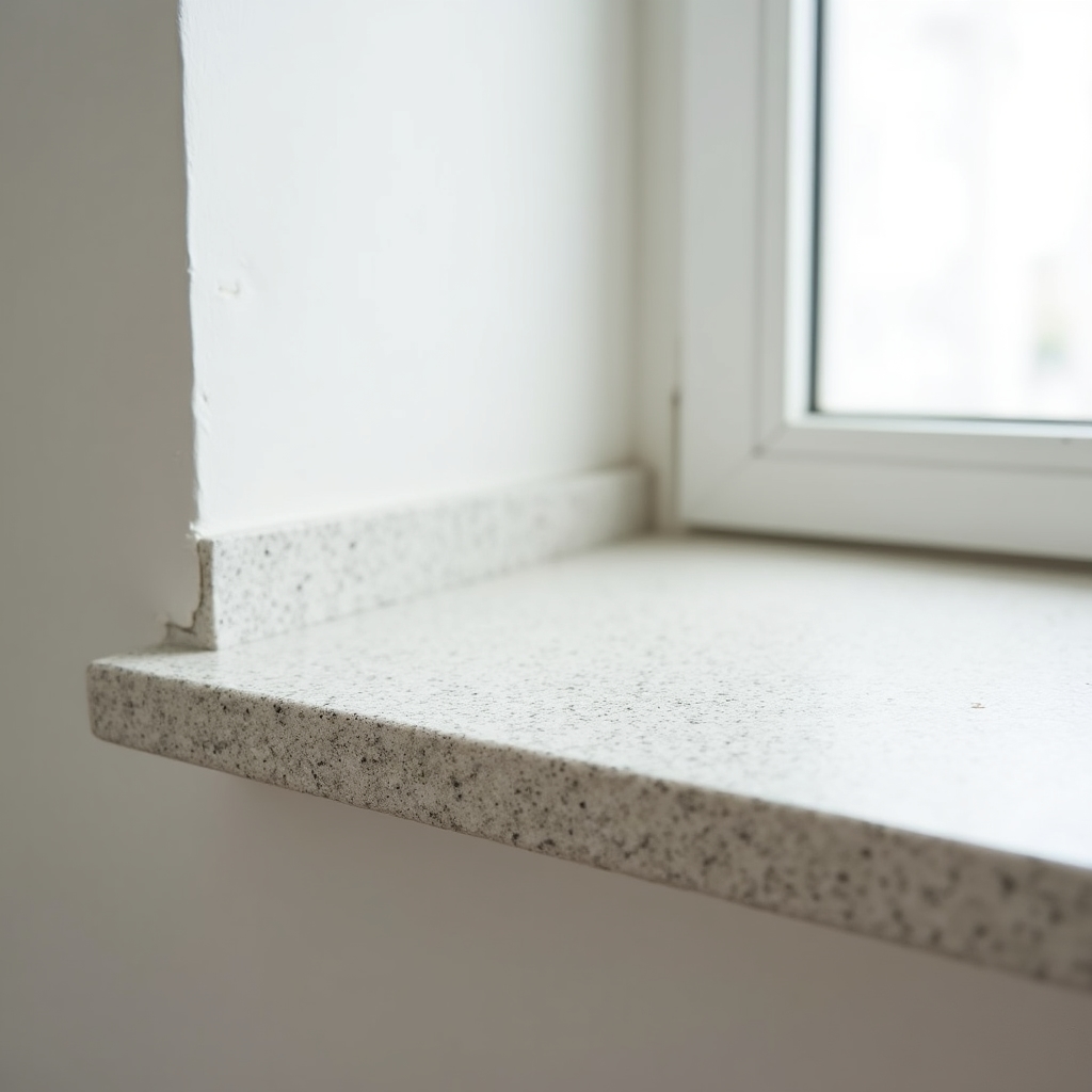 Nowy parapet z konglomeratu po montażu w tej samej wnęce